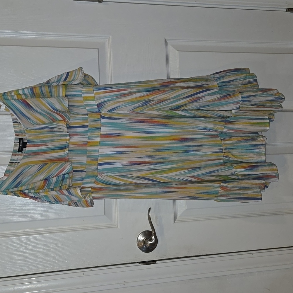 Torrid Red and Blue Tiered Ruffled Sundress